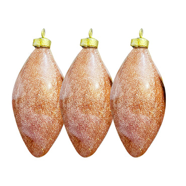 Somo Oval  Shaped Christmas Balls Set - Elegant Tree Decorations (3 Pcs)