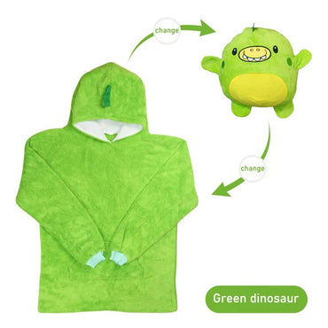 (NET) Kids Hoodie Blanket Sweatshirt Oversize Plush Soft Warm Coat Cute Pillow