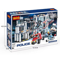 Build Block Bricks Police Station Helicopter Building Blocks Toy Set