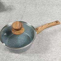 (Net) High Quality Forged Aluminum non stick cookware set 7 pcs includes pot lid