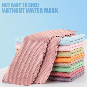 (NET) Reusable Microfiber Cleaning Cloth, Dishwasher, Cleaning Towel (5 pcs)