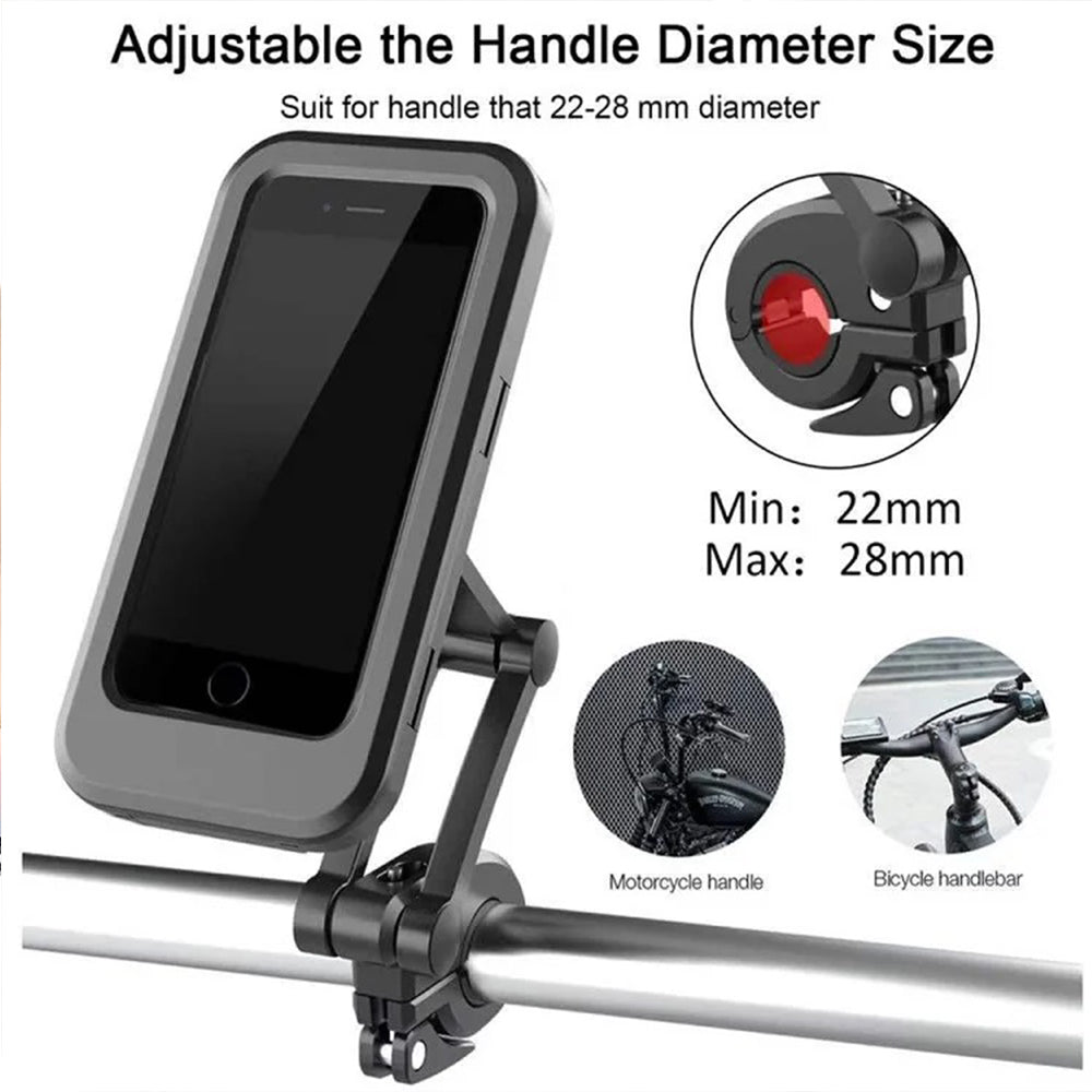 360 All Inclusive Waterproof Case Bicycle Phone Holder Adjustable Bike Handlebar Metal Case Cover Holder