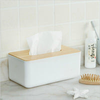 Plastic Tissue Box Wooden Lid Napkin Holder Container Wet Tissue Paper / 42250 / KN-521 / 4398