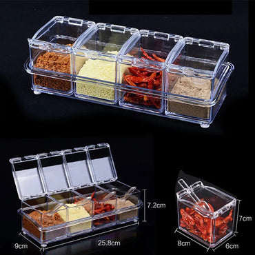 Transparent Kitchen Spice Box Organizer Storage Spice Boxes Seasoning