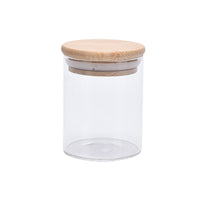 Glass Jar With Bamboo Lid Sealed Candy Snacks Storage Jars 6.5 x 12 cm