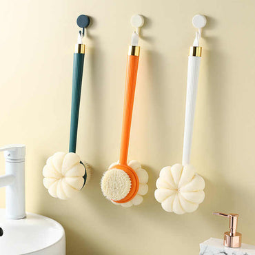 2 In 1 Double-Sided Bath Brush  Shower Body Brush with Bristles and Loofah