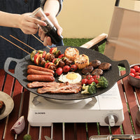 Aluminum Raffinate Outdoor Food BBQ Round Non Stick Griddle Grill Pan 30.5X30.5 CM