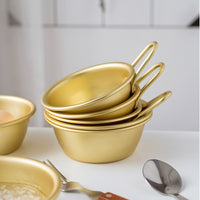 Hiking Soup Dish Aluminum, Gold soup container 10.5x10.5x4.5cm