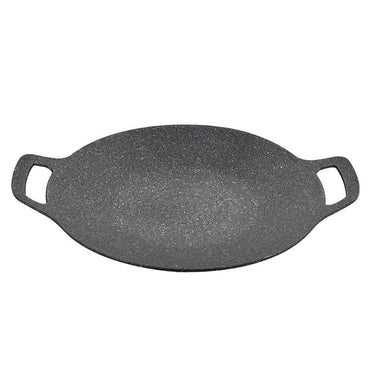 Aluminum Raffinate Outdoor Food BBQ Round Non Stick Griddle Grill Pan 36X36 CM