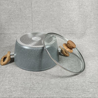 (Net) High Quality Forged Aluminum non stick cookware set 7 pcs includes pot lid