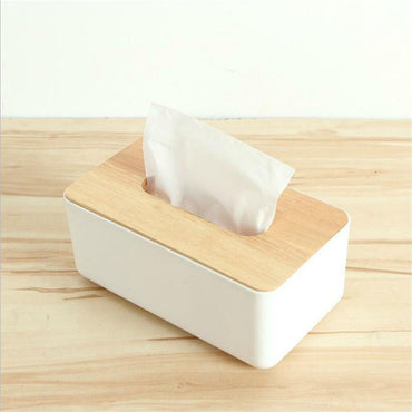 Plastic Tissue Box Wooden Lid Napkin Holder Container Wet Tissue Paper / 42250 / KN-521 / 4398
