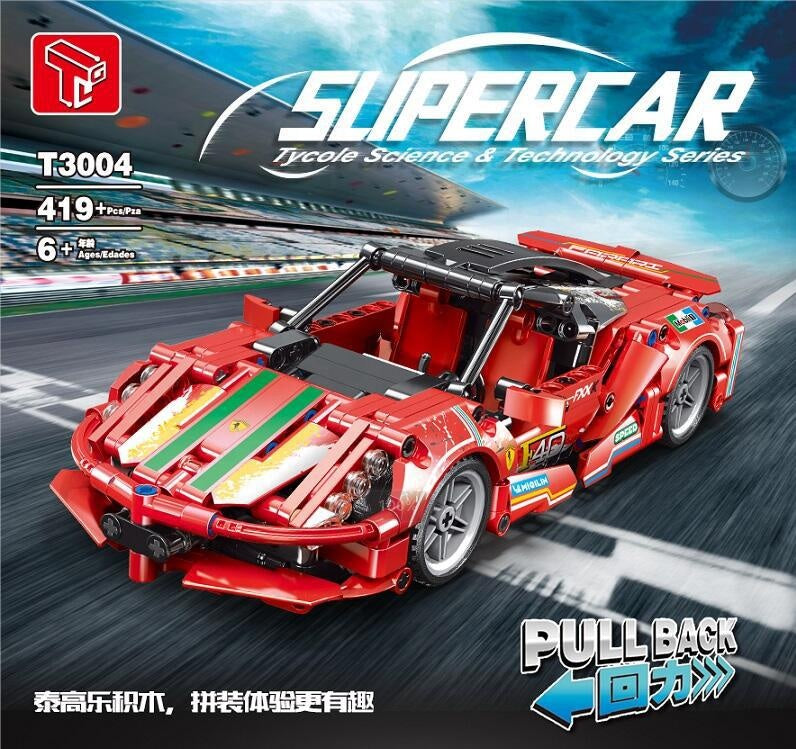 High-Tech pull back Sport Racing Car Building Blocks SUPERCAR Bricks Toys Kid