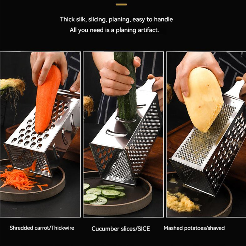 Food Grater 4 Sided Blades Stainless Steel Cheese and Vegetable