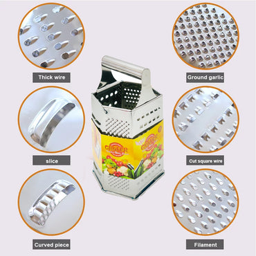 Grater 6 Side Food Vegetable Grater Stainless Steel Kitchen Cheese Grater Slicer / AH19137 / 990366