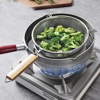 Generic Large Wooden Handheld Mesh Oil Strainer Stainless Steel Fry Basket Flour Sifter Sieve Colander Filter Kitchen Tools