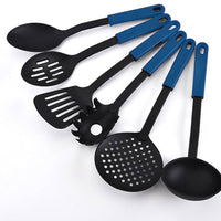 Kitchen Tool Set of 6Pcs - Cookware Spatula, Turner, Ladle, Spaghetti Server, Slotted & Solid Spoon.