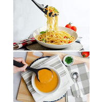 Kitchen Tool Set of 6Pcs - Cookware Spatula, Turner, Ladle, Spaghetti Server, Slotted & Solid Spoon.