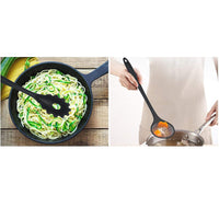 Kitchen Tool Set of 6Pcs - Cookware Spatula, Turner, Ladle, Spaghetti Server, Slotted & Solid Spoon.