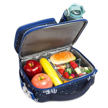 (NET) Insulated Lunch Bag with Snack Pocket Bottle Holder