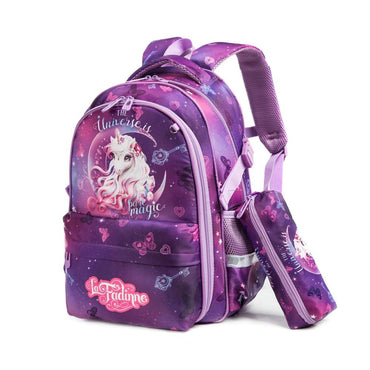 (NET) Unicorn Backpack School Bag With Insulated Lunch Box & Pencil Bag