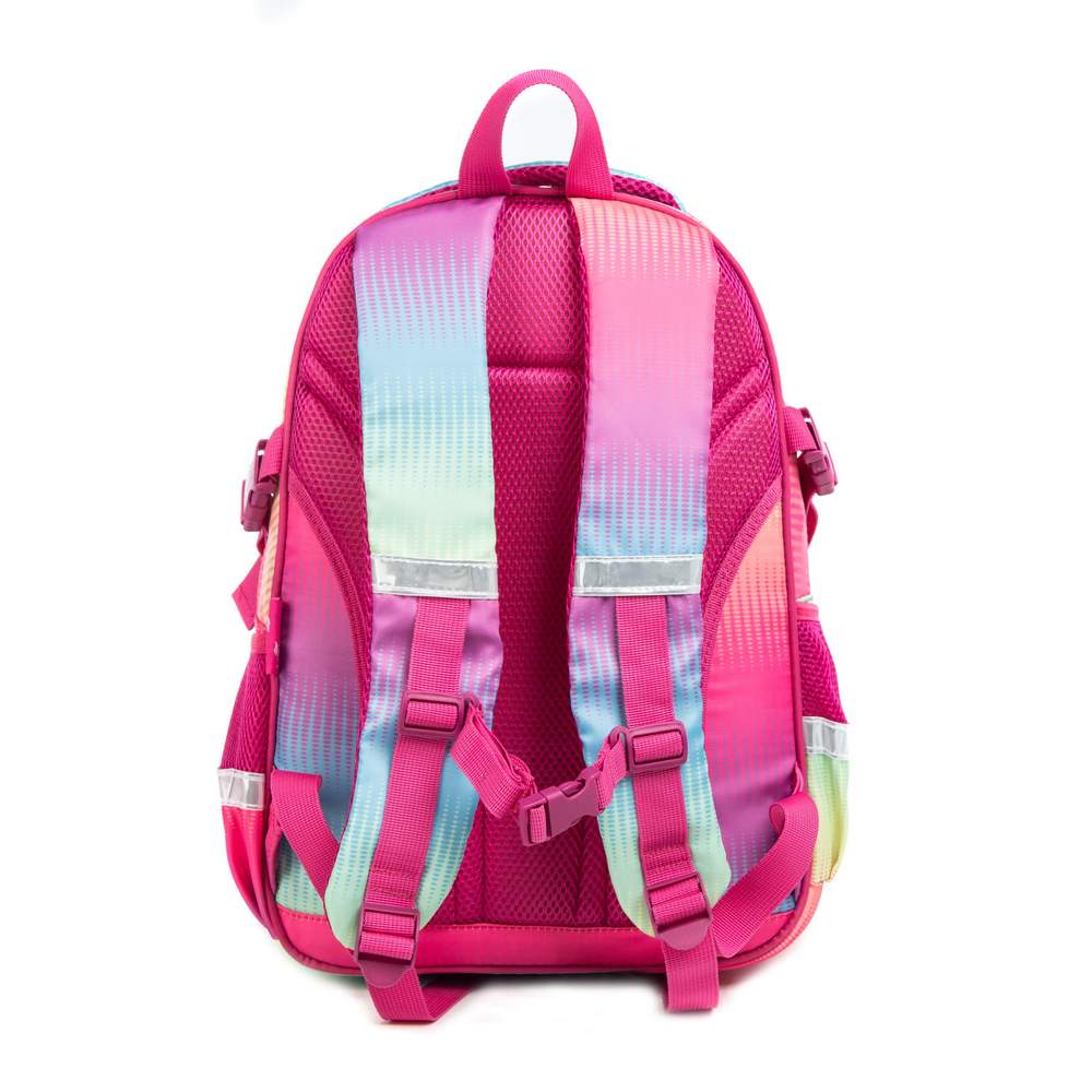 (NET) Rainbow Children's Backpack Insulated Lunch Box Light Pencil Holder Set Of 3 Pcs