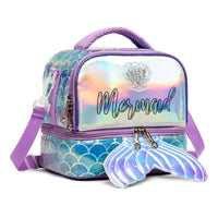 (NET) MOHCO Kids Lunch Bag Insulated Bento Cooler Bag Two compartments Cooler for Boys and Girls with Adjustable Strap Travel Lunch Tote / 11802