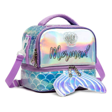 (NET) MOHCO Kids Lunch Bag Insulated Bento Cooler Bag Two compartments Cooler for Boys and Girls with Adjustable Strap Travel Lunch Tote / 11802