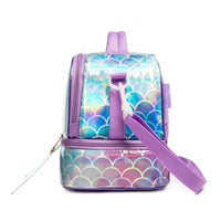 (NET) MOHCO Kids Lunch Bag Insulated Bento Cooler Bag Two compartments Cooler for Boys and Girls with Adjustable Strap Travel Lunch Tote / 11802