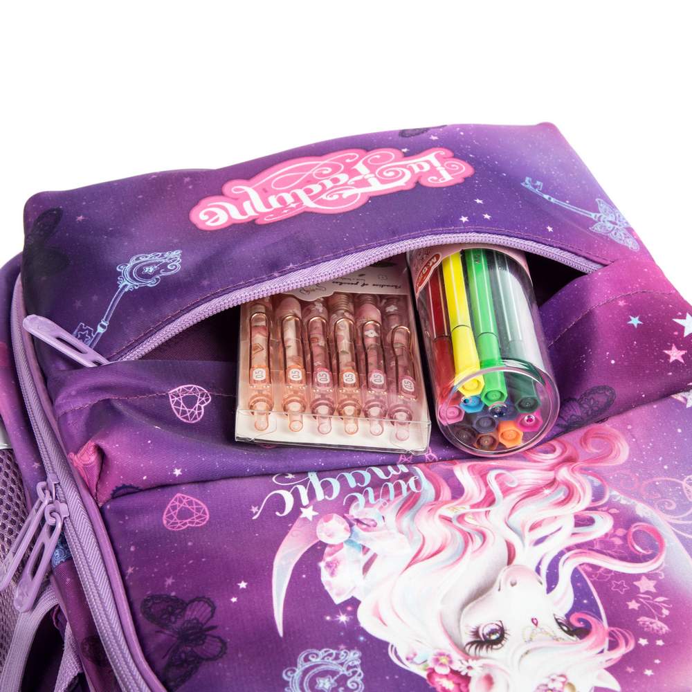 (NET) Unicorn Backpack School Bag With Insulated Lunch Box & Pencil Bag