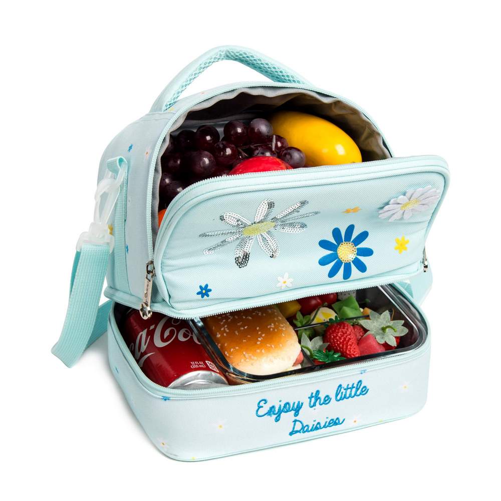 (NET) Kids Insulated Bento Cooler Lunch Bag With 2 Pockets