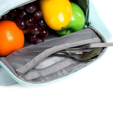 (NET) Kids Insulated Bento Cooler Lunch Bag With 2 Pockets