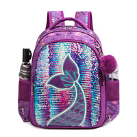 (NET) School Backpack Girls Sequin Backpack With Lunch Box Set Of 3 pcs / 1049-3