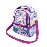 (NET) Kids Lunch Bag Insulated Cooler Bento Bag With Two Compartments School Travel Lunch Tote / 20230319A