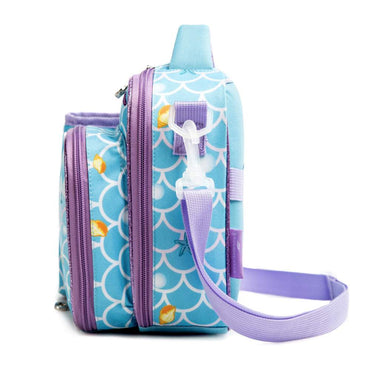 (NET) Mermaid Insulated Lunch Bag with Snack Pocket Bottle Holder