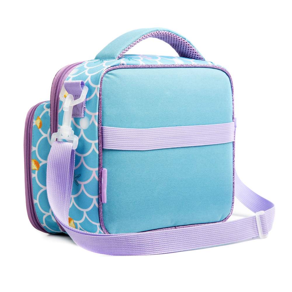 (NET) Mermaid Insulated Lunch Bag with Snack Pocket Bottle Holder