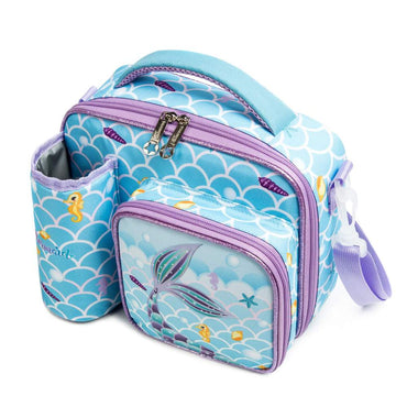 (NET) Mermaid Insulated Lunch Bag with Snack Pocket Bottle Holder