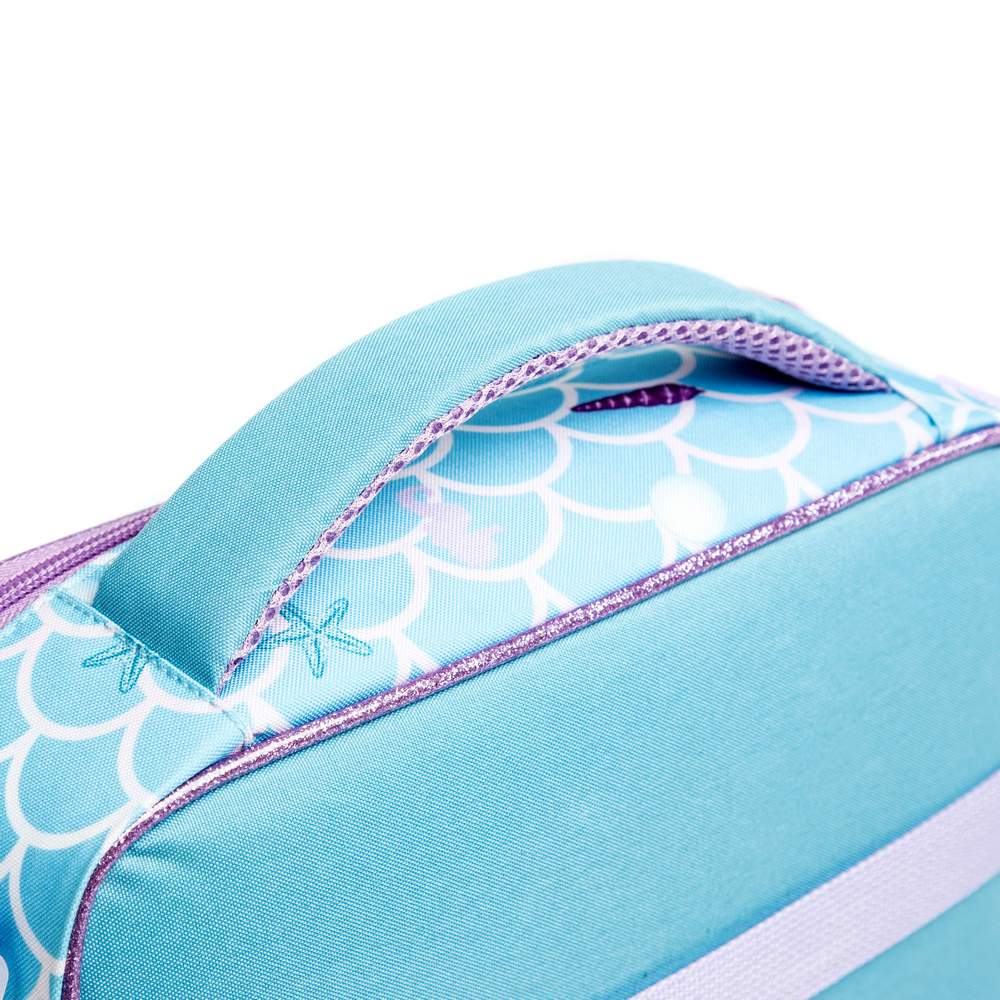 (NET) Mermaid Insulated Lunch Bag with Snack Pocket Bottle Holder