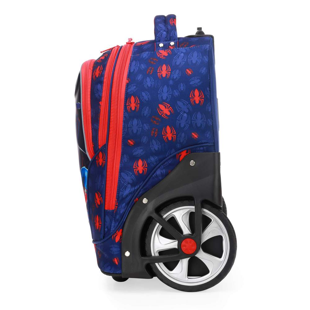 (NET) 3 in 1 Spiderman Cartoon Trolley School Bag With Back Pack