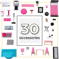 (Net) Wooden Doll house Playset