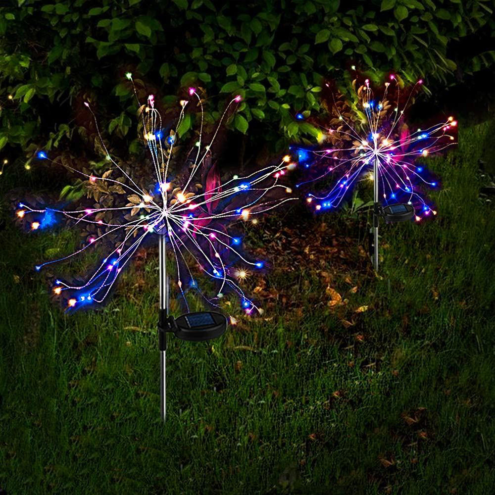 Solar Starbrust Stake Multicolor Lights 2 pcs