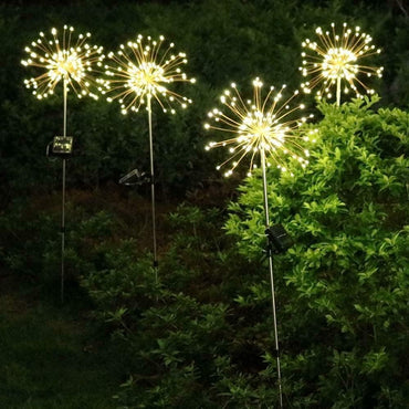 Solar Starbrust Stake Warm Lights 2 pcs