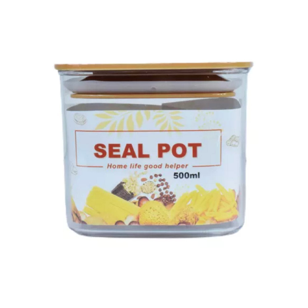 Acrylic Seal Pot Food Storage with Plastic Lid - 500ml