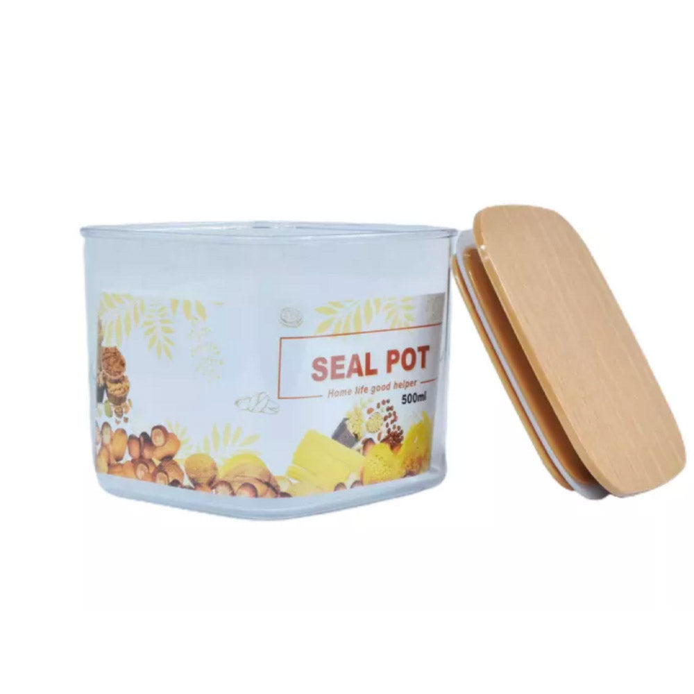 Acrylic Seal Pot Food Storage with Plastic Lid - 500ml