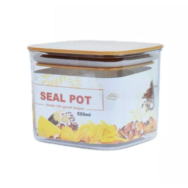 Acrylic Seal Pot Food Storage with Plastic Lid - 500ml
