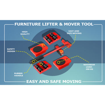 Furniture Lifter Tool & Moving System Kit