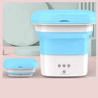 Folding Portable Washing Machine with Bucket Dryer Mini Underwear Washer Barrel Cleaning Socks Baby Clothes Outdoor Travel Home
