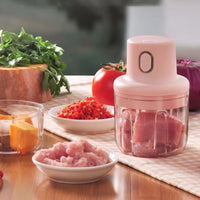 (Net) Electric Mini Garlic Chopper Small Wireless Food Processor Portable Mini Garlic Choppers Blender