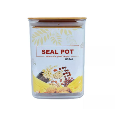 Acrylic Seal Pot Food Storage with Plastic Lid - 800ml