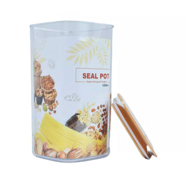 Acrylic Seal Pot Food Storage with Plastic Lid - 1200ml