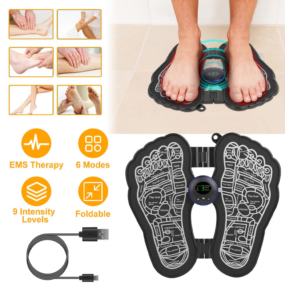 Electric EMS Foot Massager Pad Foldable Foot massage USB Rechargeable